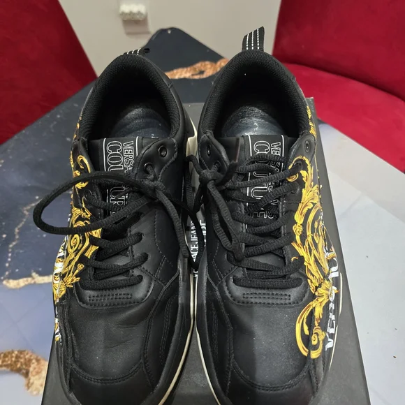 Versace Jeans Couture Black and Gold Men's Sneakers - Picture 4 of 10